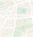 Abstract vector city map with white streets, beige buildings, green park and blue ponds. Simply draft town plan illustration