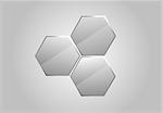 Vector glass honeycomb or polygon. Icon and background. Clear and transparent.