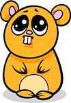 Cartoon Illustration of Kawaii Style Cute Shy Hamster