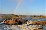 Top of of the Ruacana waterfalls on the border of Namibia and Angola at sunrise