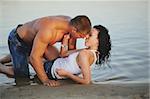 young couple  at the beach, summertime