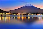 Mt. Fuji with twilight colors in japan.