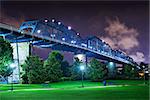 Walnut Street Bridge over Coolidge Park in Chattanooga, Tennessee.