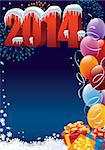 New Year 2014 decoration with copy space for your message