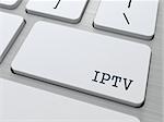 IPTV Concept. Button on Modern Computer Keyboard.