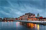 Illuminated Stockholm Royal Opera in the Evening, Sweden