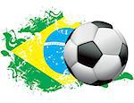 Soccer ball with a grunge flag of Brazil. Vector EPS 10 available. EPS file contains transparencies and gradient mesh.