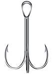 Treble hook for catching a predatory fish. Vector illustration.