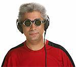 Easygoing Arab man with sunglasses and headphones