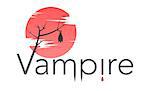 Vector vampire text with bloody moon, and drop of blood