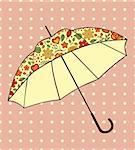 Vector illustration of umbrella with floral pattern