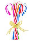 Bundle Of Colorful Candy Canes On White Background