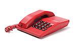 Red Telephone On White Background