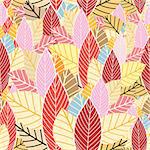 seamless pattern of colorful autumn leaves