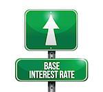 base interest rate road sign illustrations design over white