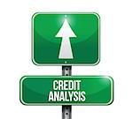 credit analysis road sign illustrations design over white