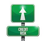 credit risk road sign illustration design over white