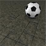 classic soccer ball on stone background - 3d illustration