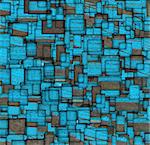 grunge mosaic tile fragmented backdrop in blue