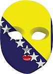 Classic mask with symbols of statehood of Bosnia and Herzegovina. Vector illustration