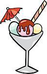 Cartoon Illustration of Ice Cream Dessert Clip Art
