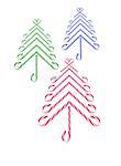Candy Canes Christmas Trees On White Background