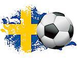 Soccer ball with a grunge flag of Sweden. Vector EPS 10 available . EPS file contains transparencies and gradient mesh.