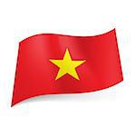 National flag of Vietnam: red background with yellow star in centre.