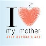 graphics card Mother's Day with hearts on light background