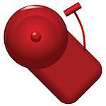Red alarm bell with alarm calls. Vector illustration.