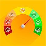 detailed illustration of a customer satisfaction meter with smilies