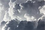 Closeup white and gray clouds before rainy.Storm clouds