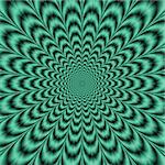 Digital abstract fractal image with an optically challenging circular design in sea green turquoise.