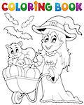 Coloring book Halloween image 2 - eps10 vector illustration.