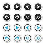 Vector icons set - gallery, website, computer menu labels set isolated on white