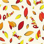 Seamless autumn yellowed leaves background