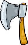 Cartoon Illustration of Axe or Ax Clip Art