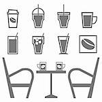 Set of drinks in coffee shop on white background, stock vector