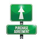 purchase agreement road sign illustration design over white