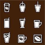 Coffee drinks icons collection, stock vector
