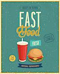 Vintage Fast Food Poster.