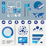 A collection of vector infographic design elements.