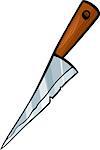 Cartoon Illustration of Kitchen Knife Clip Art