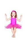 fashion  little princess girl humor portrait, isolated over white