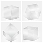 Four transbarent gray glass cubes, vector eps10 illustration