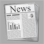 Abstract newspaper with text and graphs on the front page, vector eps10 illustration