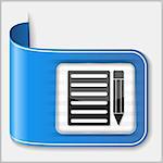 Abstract icon of a notebook with pencil, vector eps10 illustration