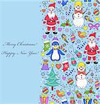 Vector illustration of  colorful seamless christmas pattern