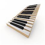 Piano stairway on the white background