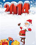 New Year and santa with gifts, christmas decoration ready for your message